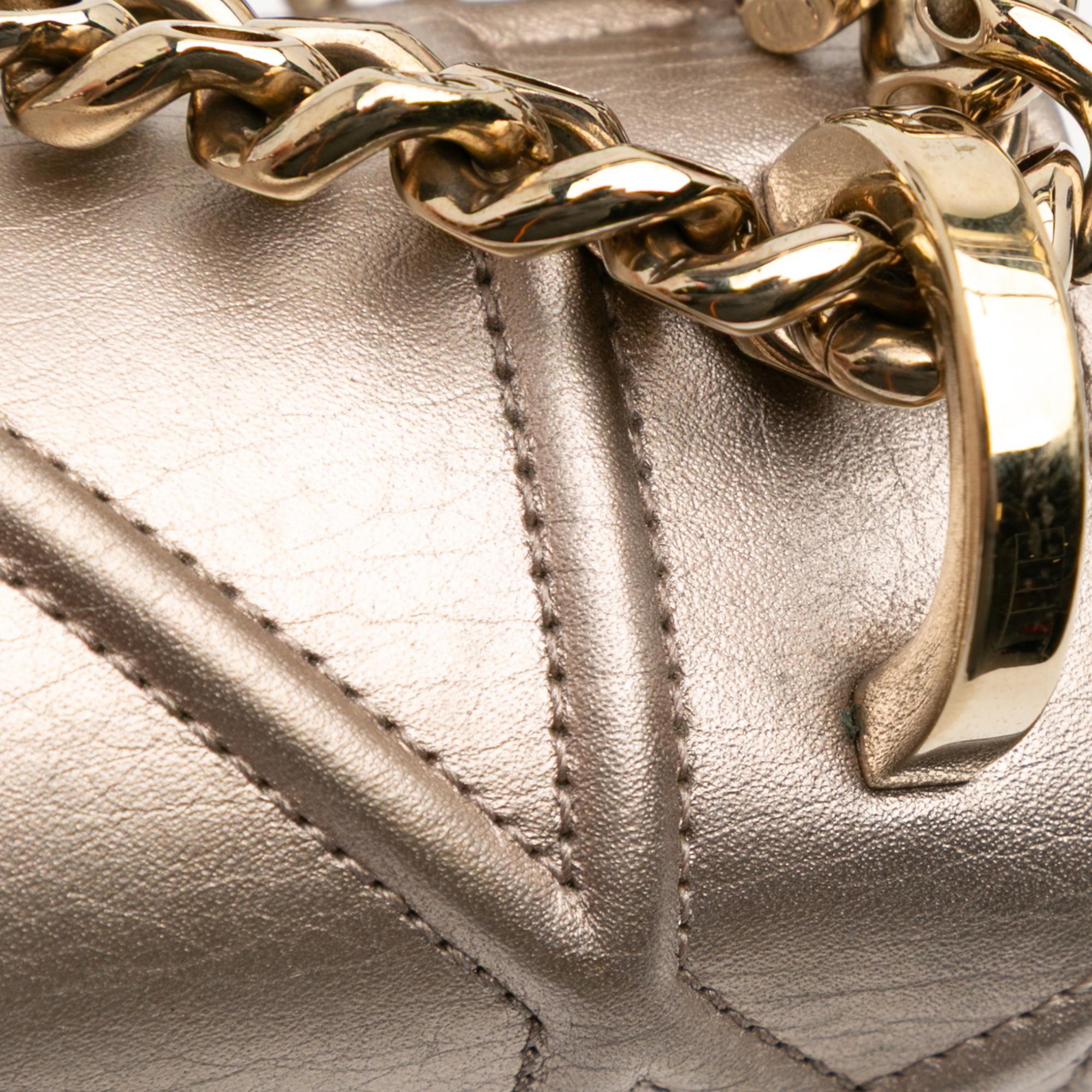Dior Medium Metallic Grained Calfskin Diorama Flap