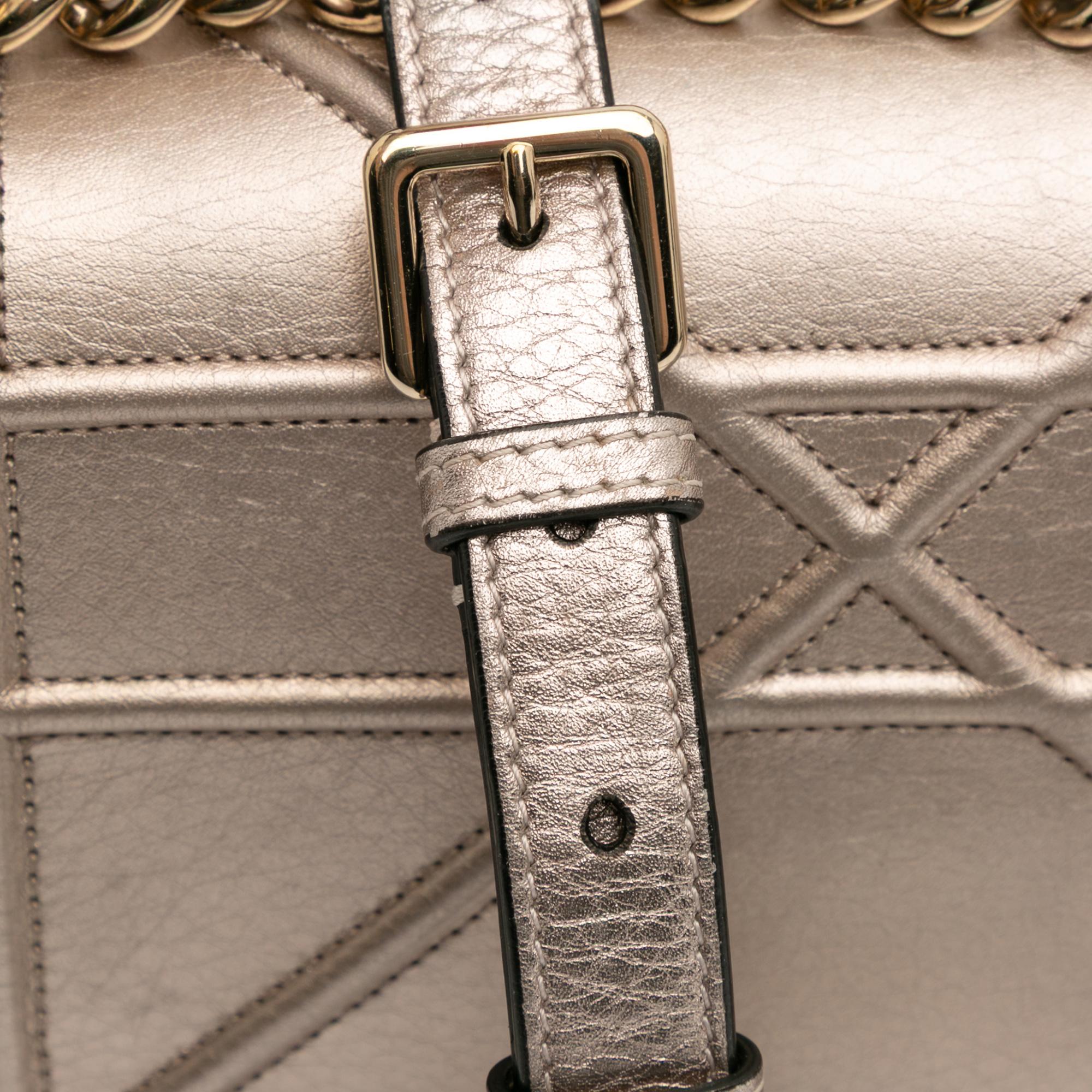 Dior Medium Metallic Grained Calfskin Diorama Flap