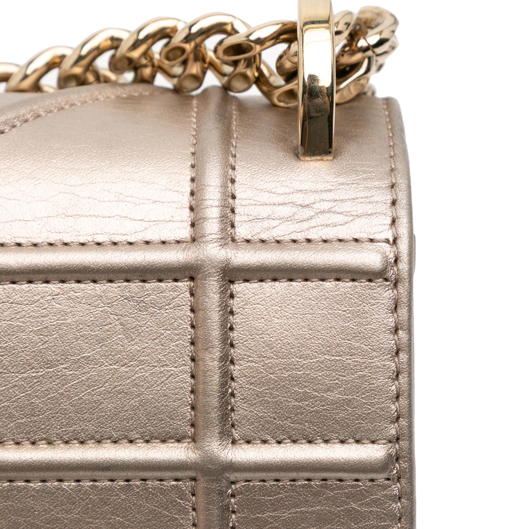 Dior Medium Metallic Grained Calfskin Diorama Flap