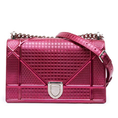 Dior Medium Metallic Patent Microcannage Diorama Flap