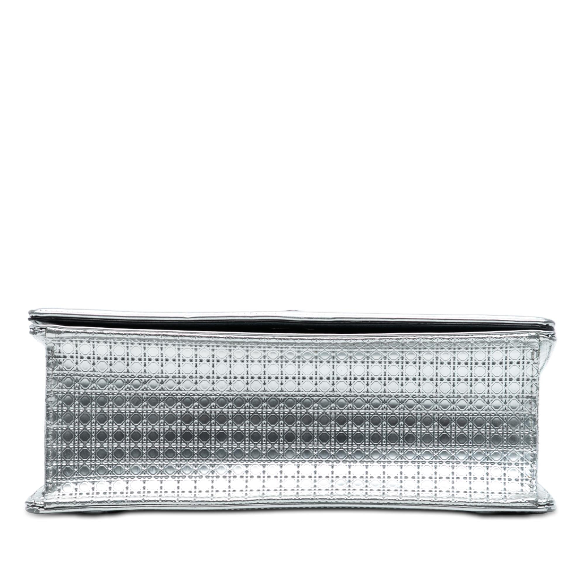 Dior Medium Metallic Patent Microcannage Diorama Flap