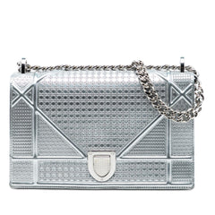 Dior Medium Metallic Patent Microcannage Diorama Flap