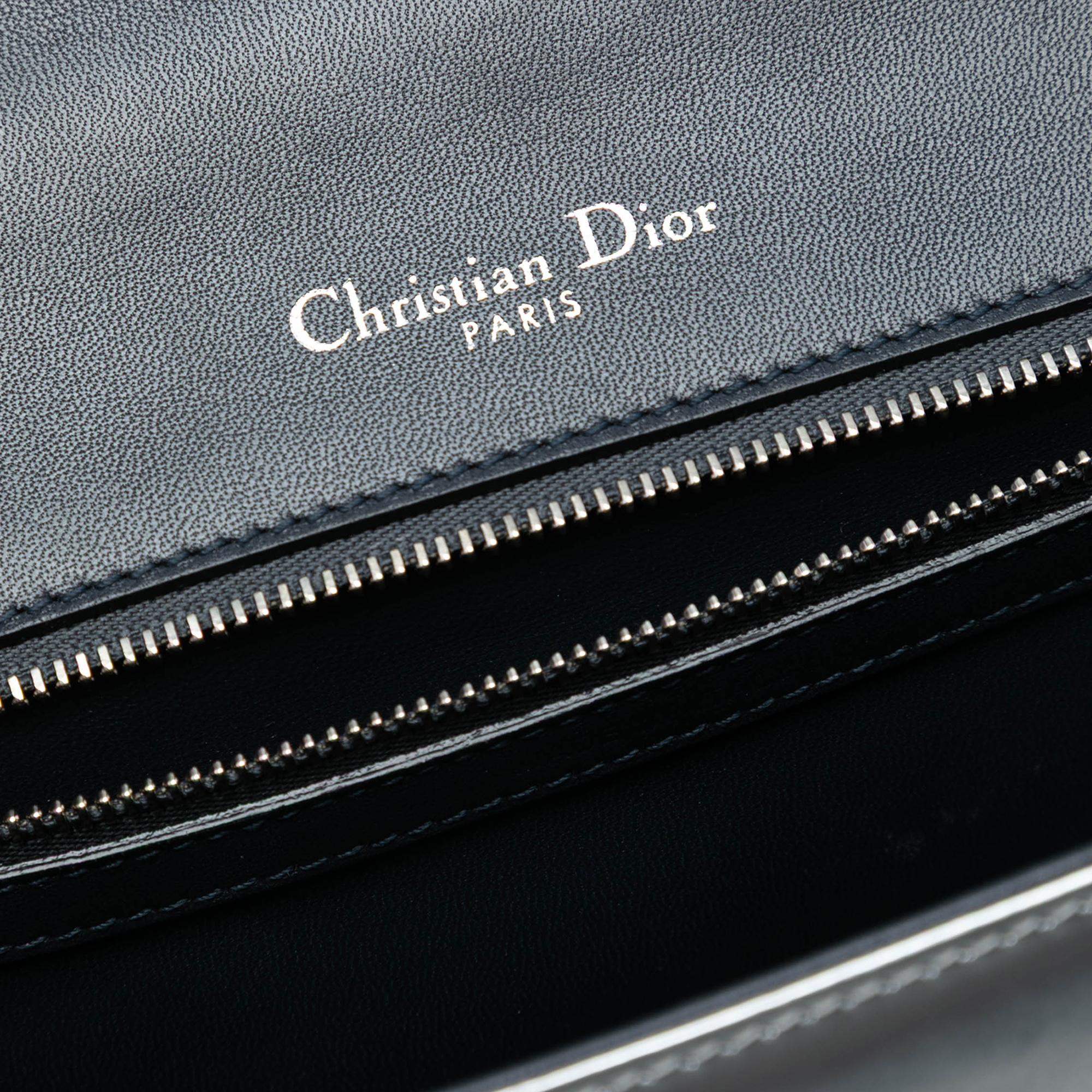 Dior Medium Metallic Patent Microcannage Diorama Flap
