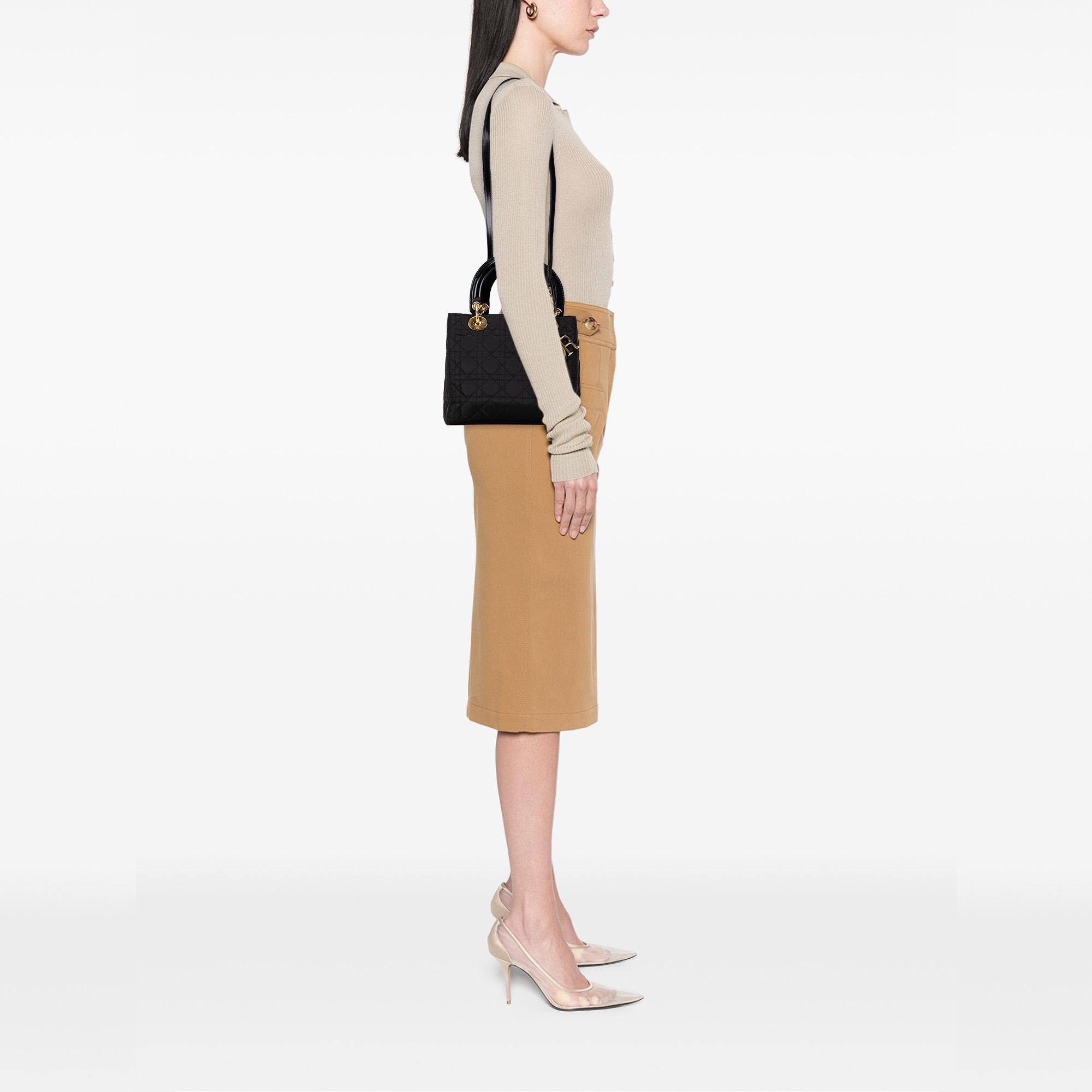 Dior Medium Nylon Cannage Lady Dior