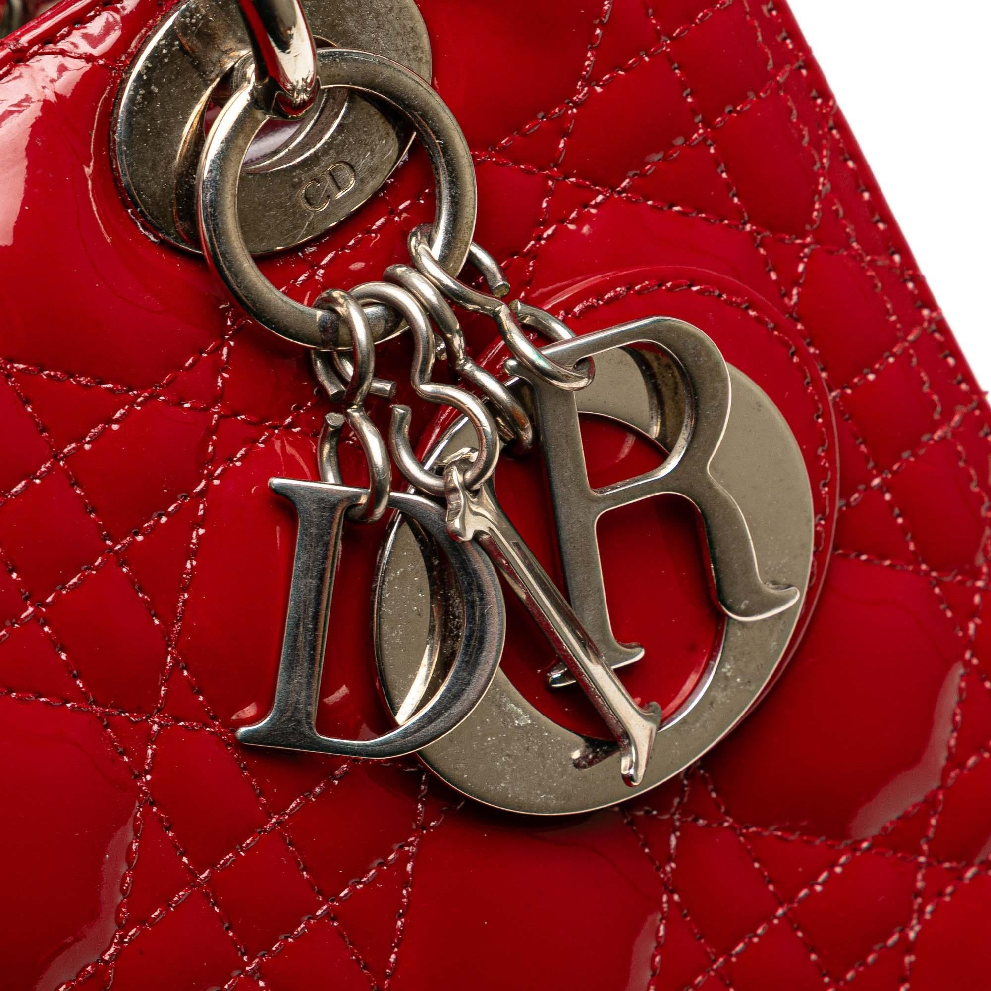 Dior Medium Patent Cannage Lady Dior