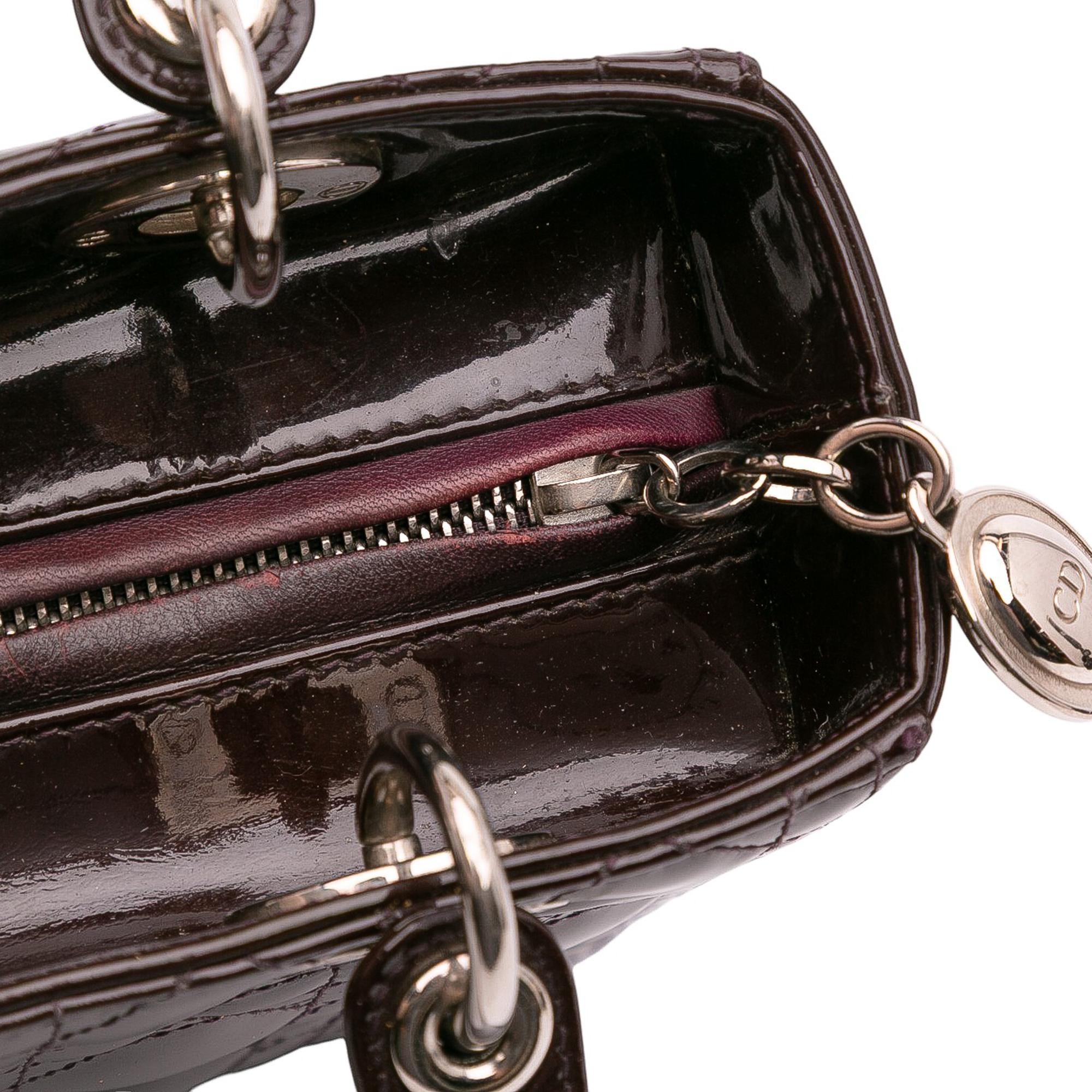 Dior Medium Patent Cannage Lady Dior