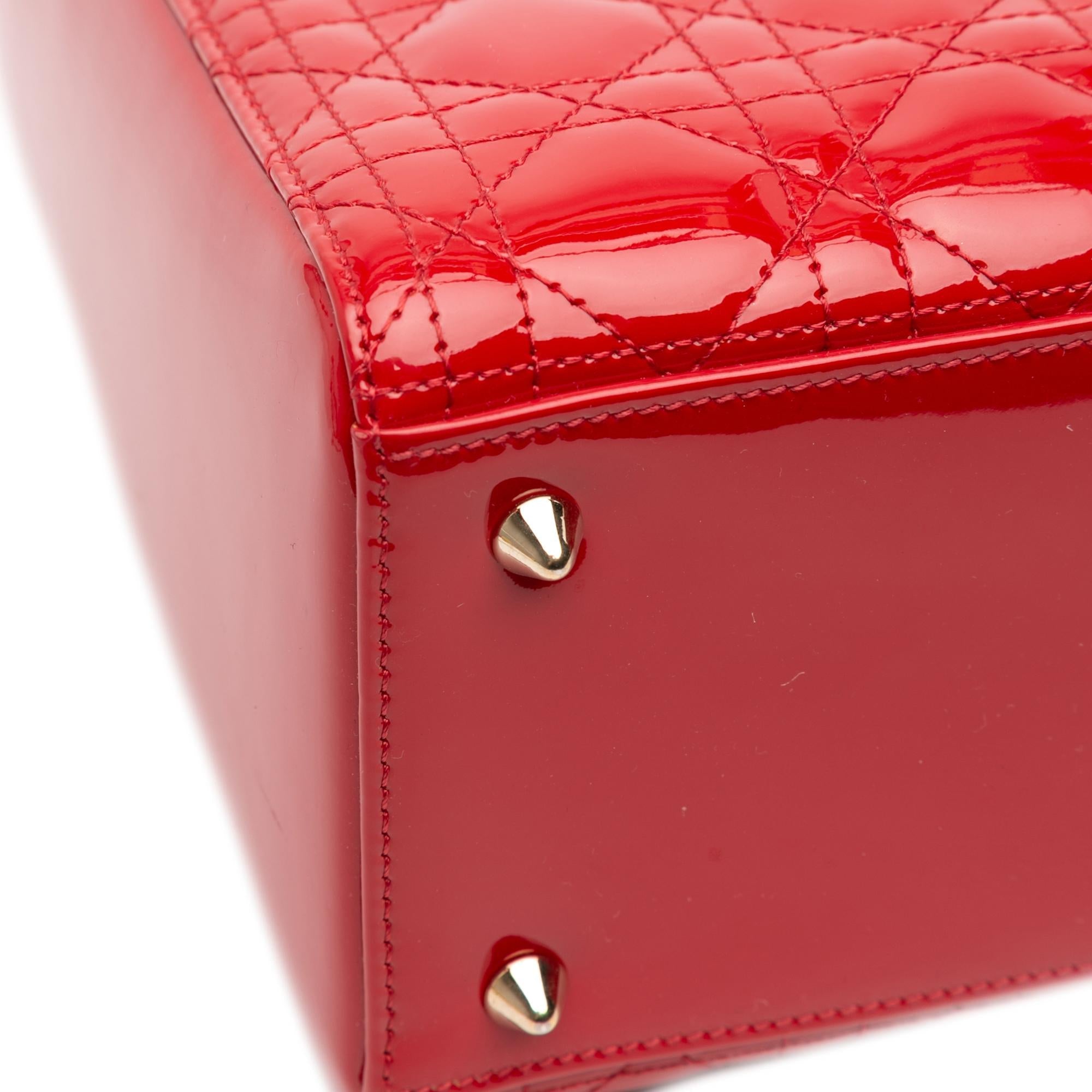 Dior Medium Patent Cannage Lady Dior