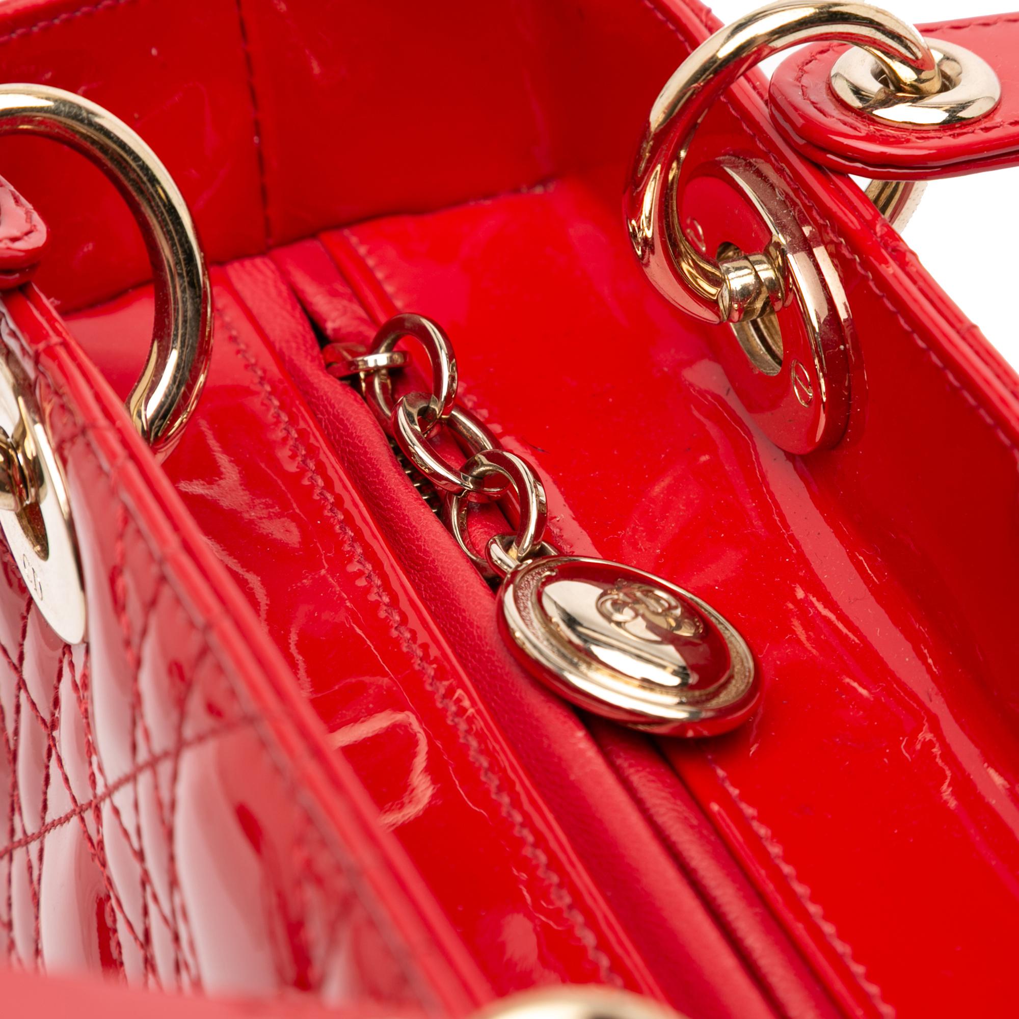 Dior Medium Patent Cannage Lady Dior