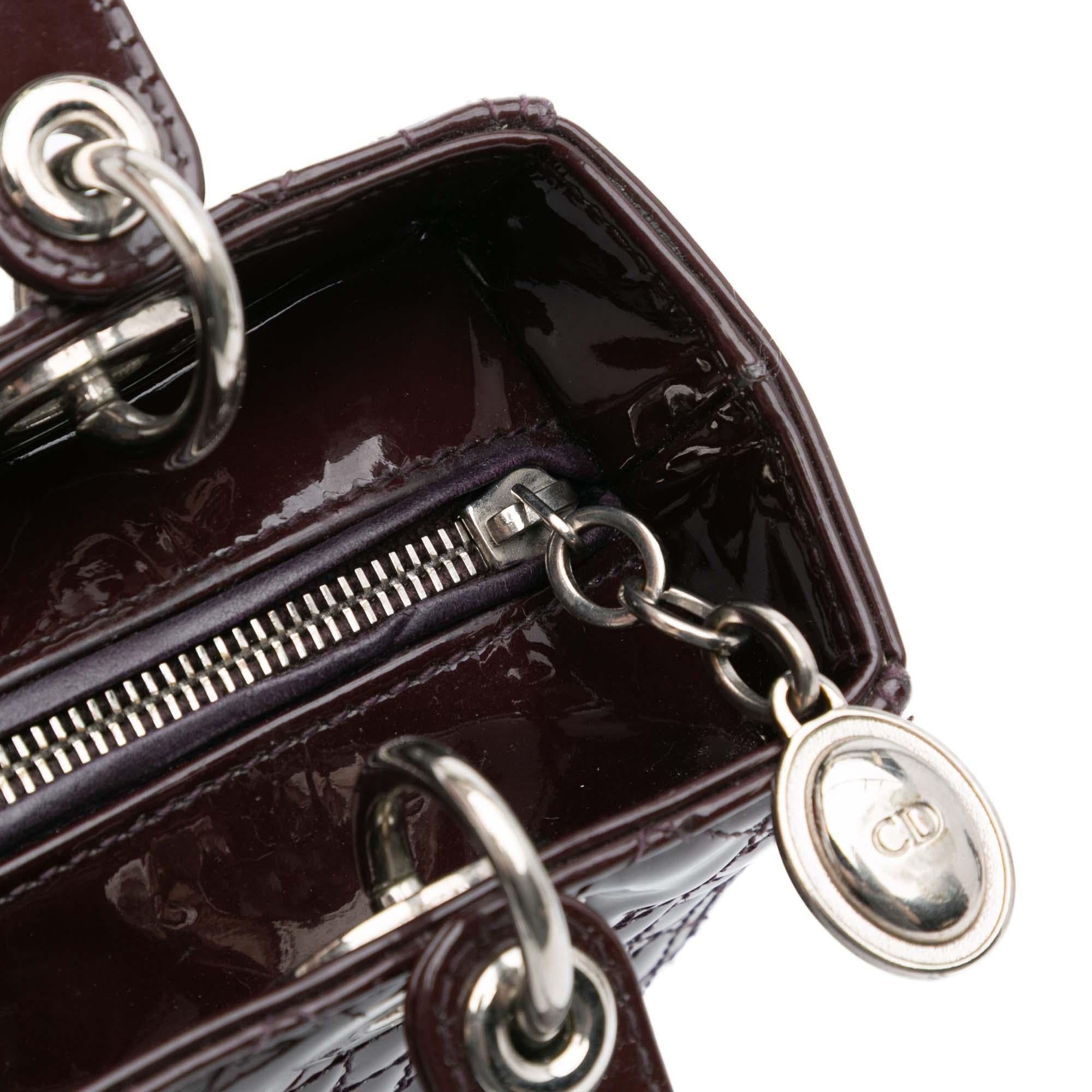 Dior Medium Patent Cannage Lady Dior