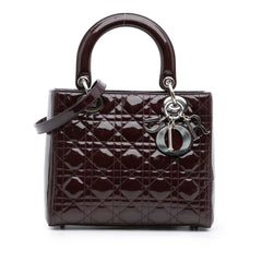 Dior Medium Patent Cannage Lady Dior