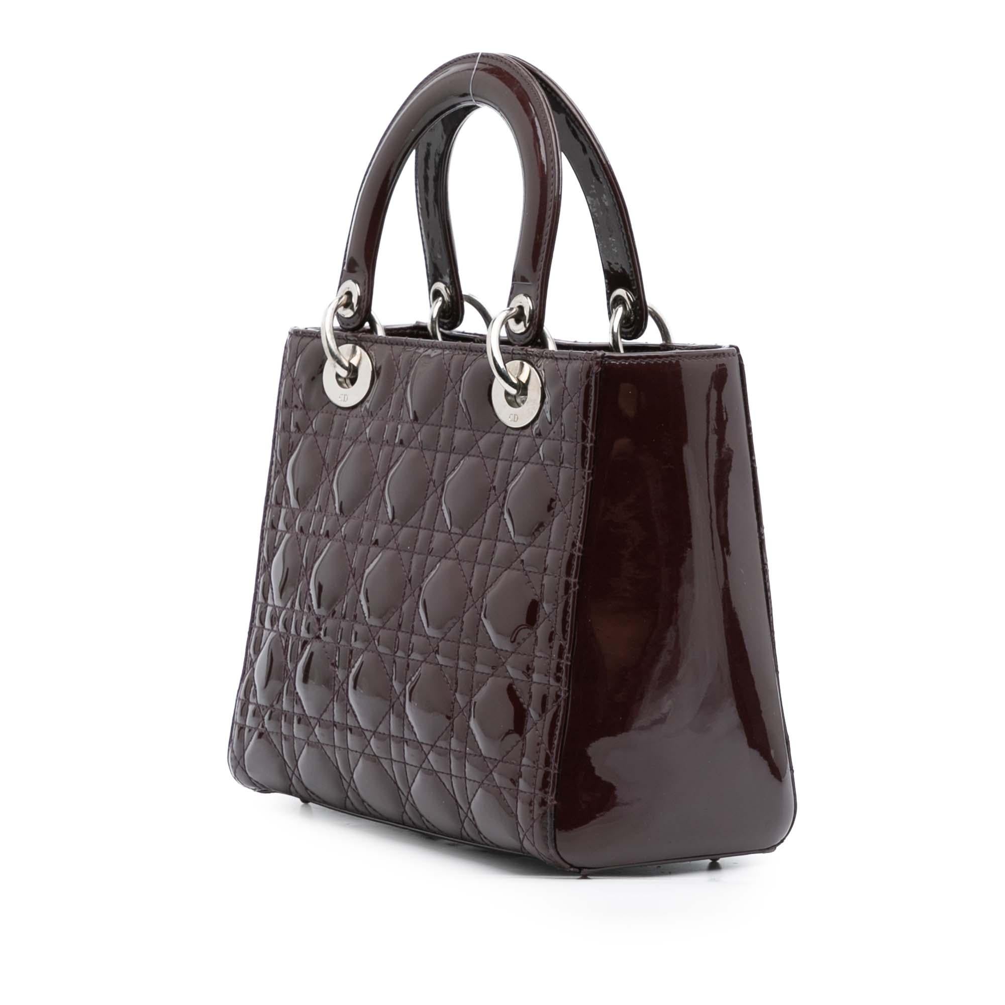 Dior Medium Patent Cannage Lady Dior