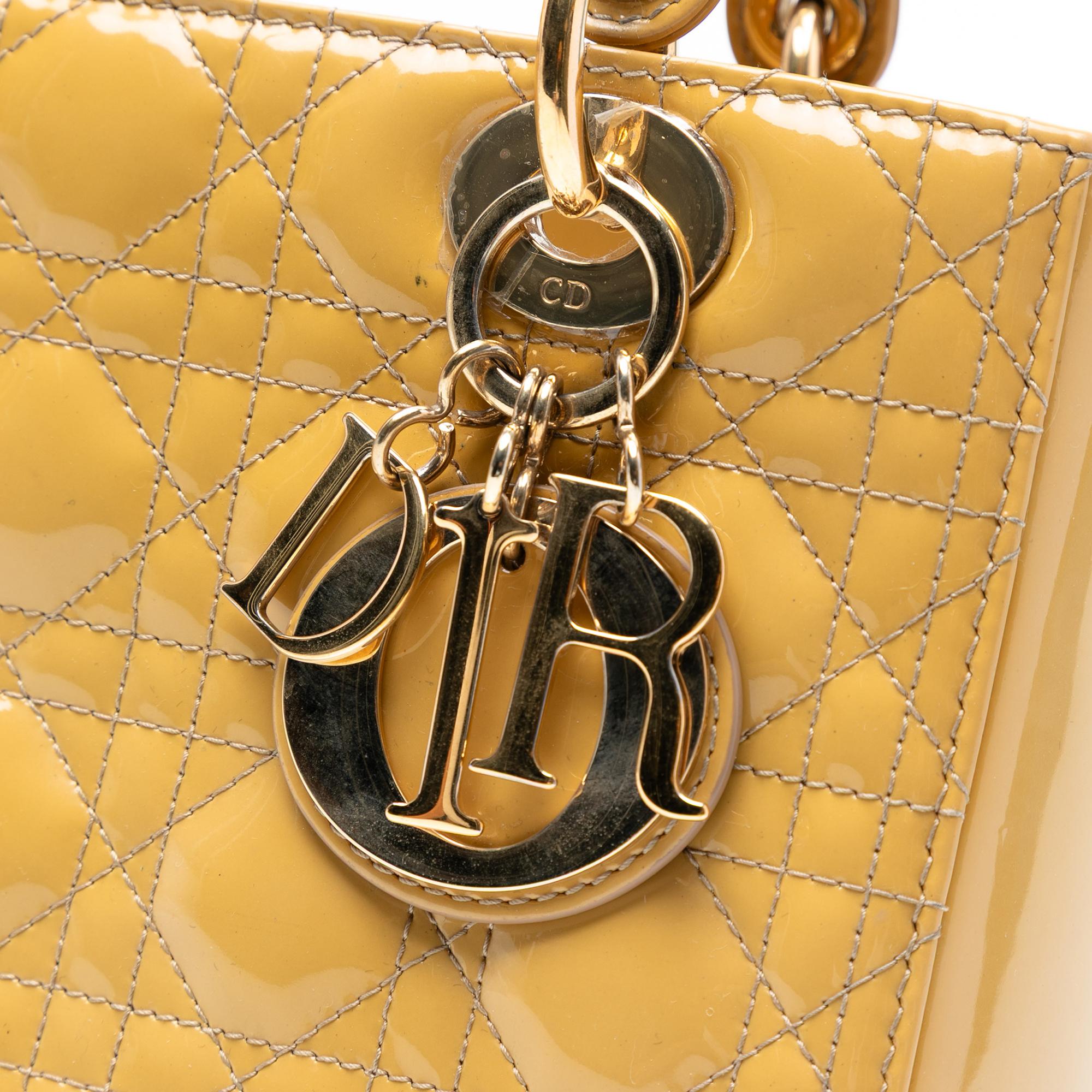 Dior Medium Patent Cannage Lady Dior
