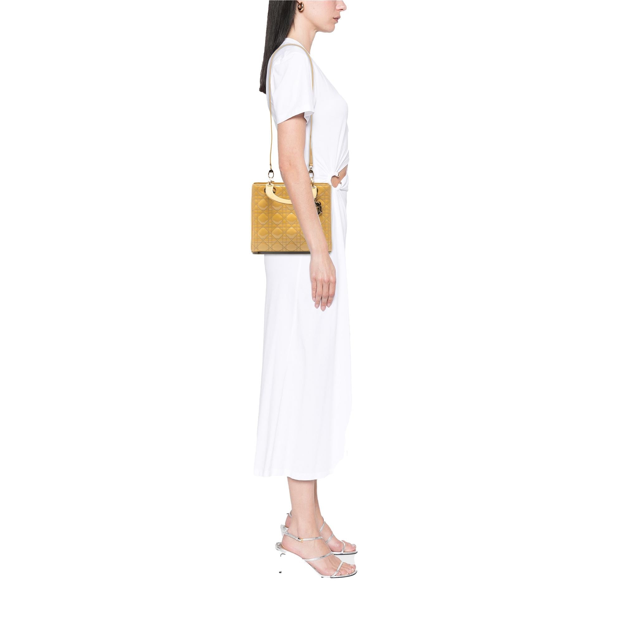Dior Medium Patent Cannage Lady Dior