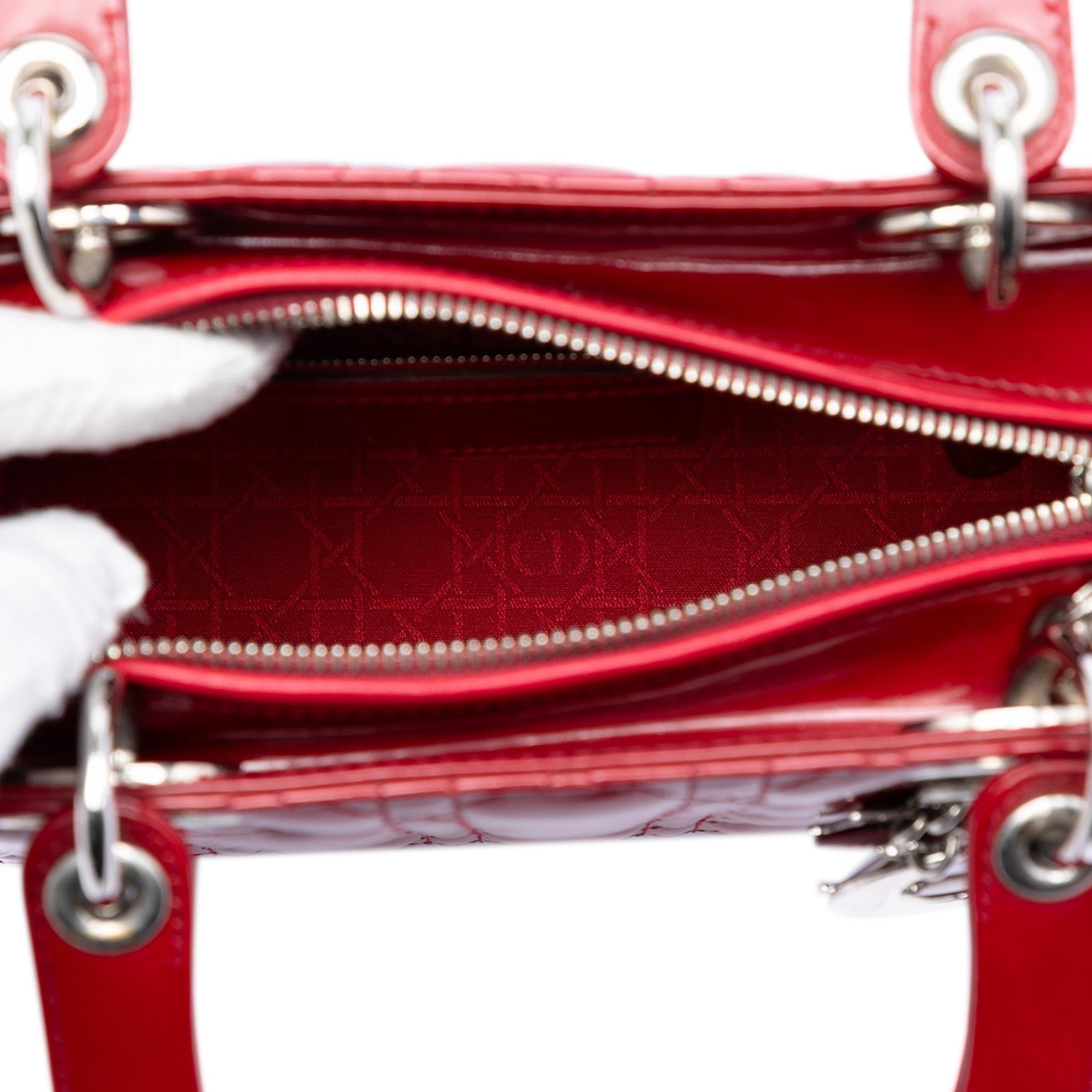 Dior Medium Patent Cannage Lady Dior