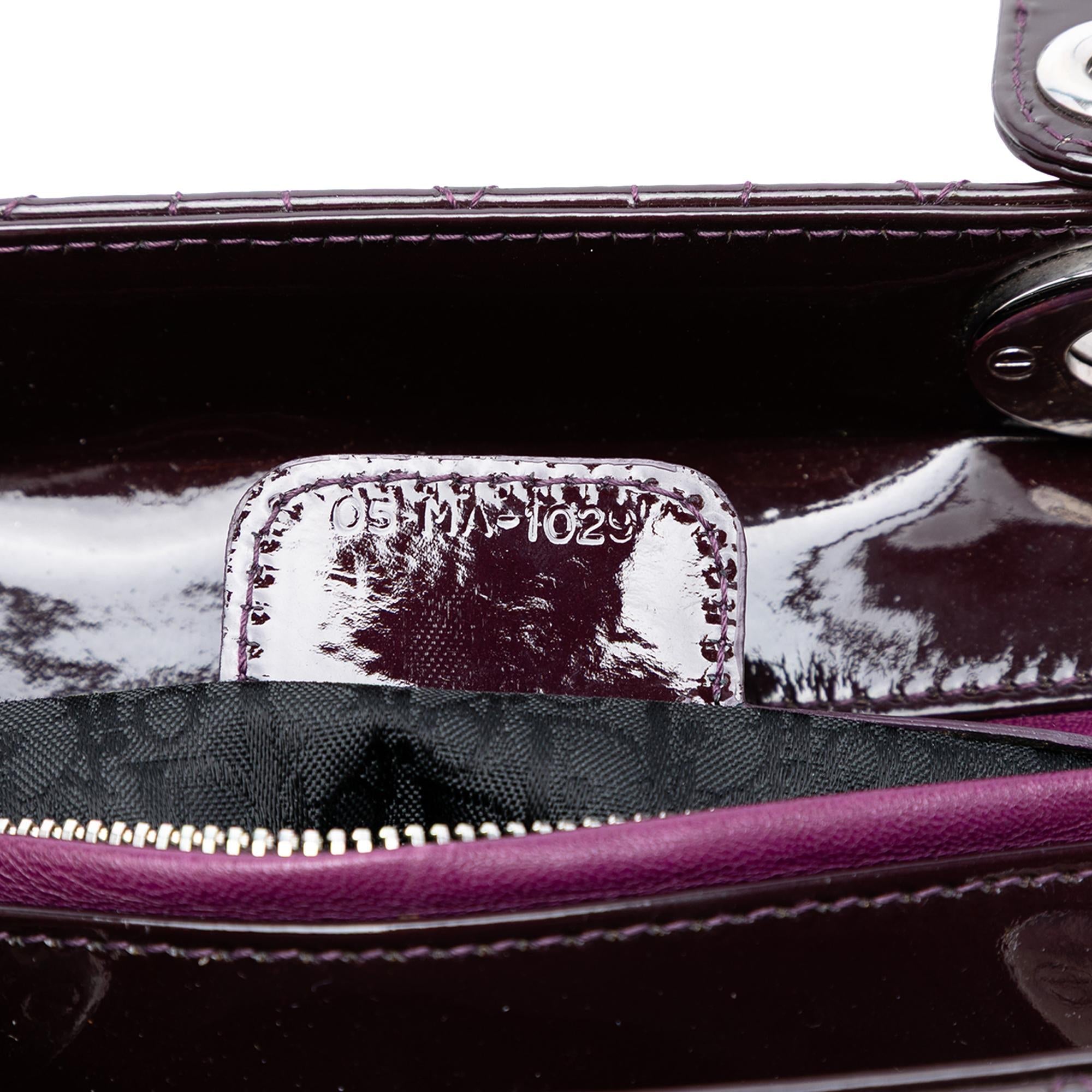 Dior Medium Patent Cannage Lady Dior