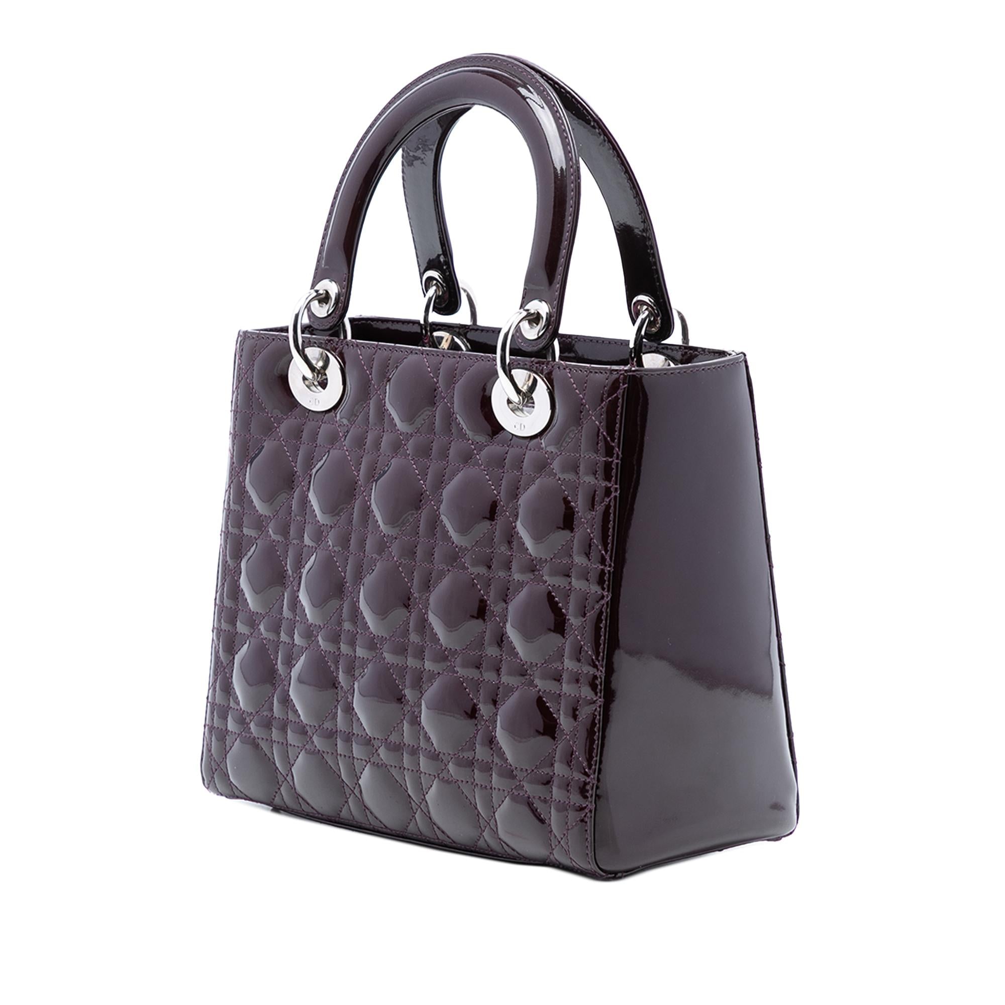 Dior Medium Patent Cannage Lady Dior