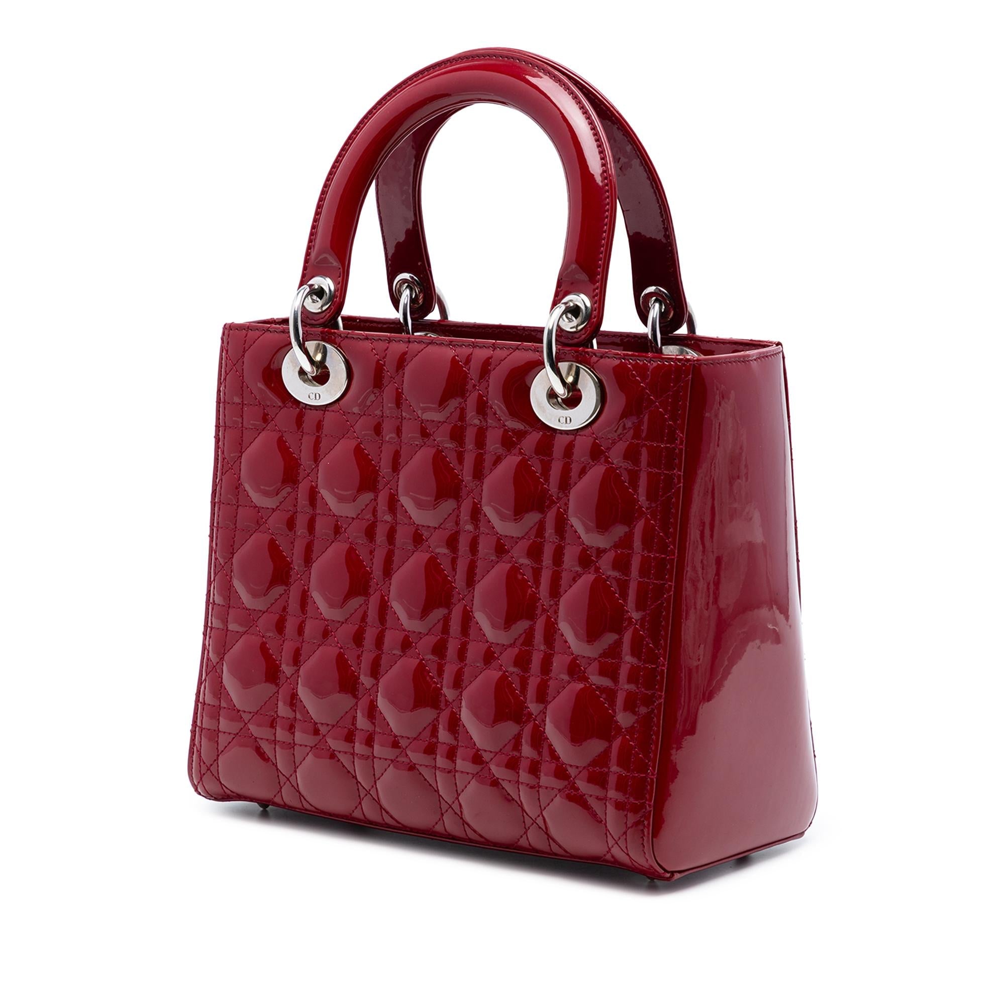 Dior Medium Patent Cannage Lady Dior