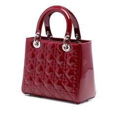 Dior Medium Patent Cannage Lady Dior