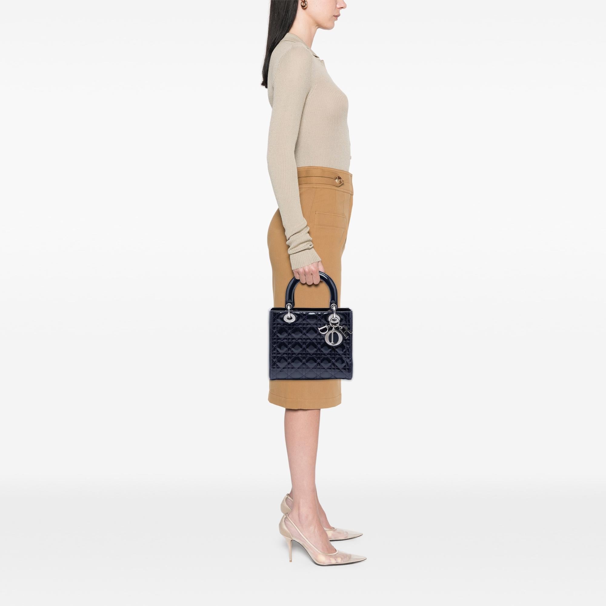 Dior Medium Patent Cannage Lady Dior