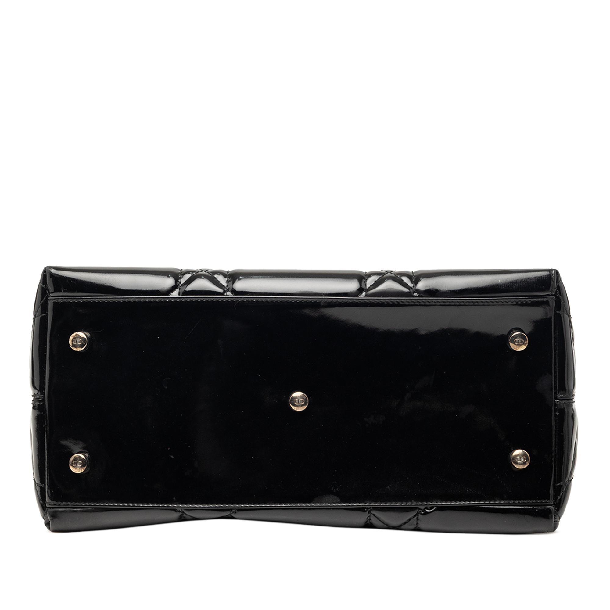 Dior Medium Patent Cannage Polochon Granville Satchel