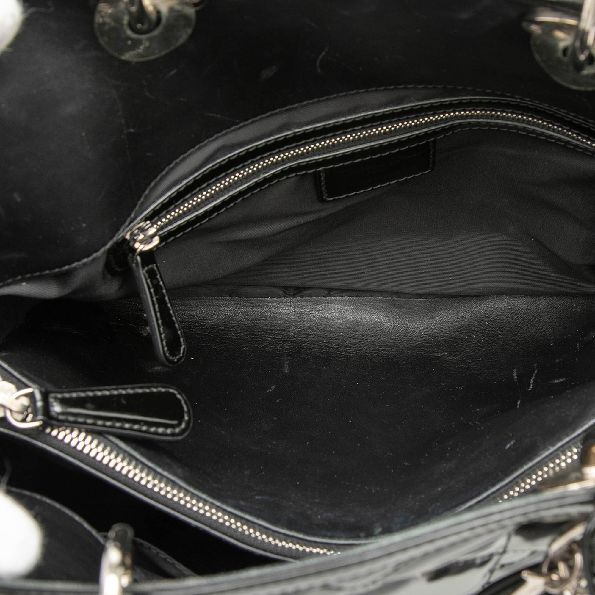 Dior Medium Patent Cannage Polochon Granville Satchel
