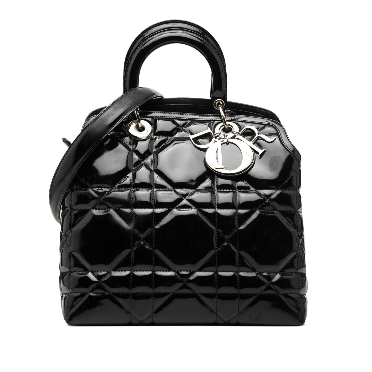 Dior Medium Patent Cannage Polochon Granville Satchel