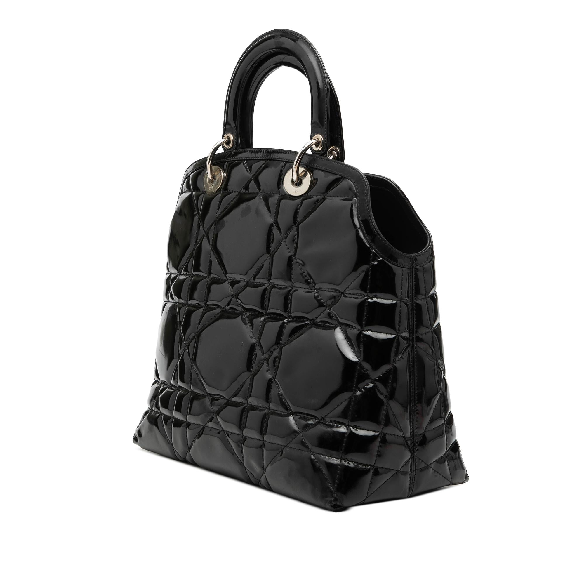 Dior Medium Patent Cannage Polochon Granville Satchel
