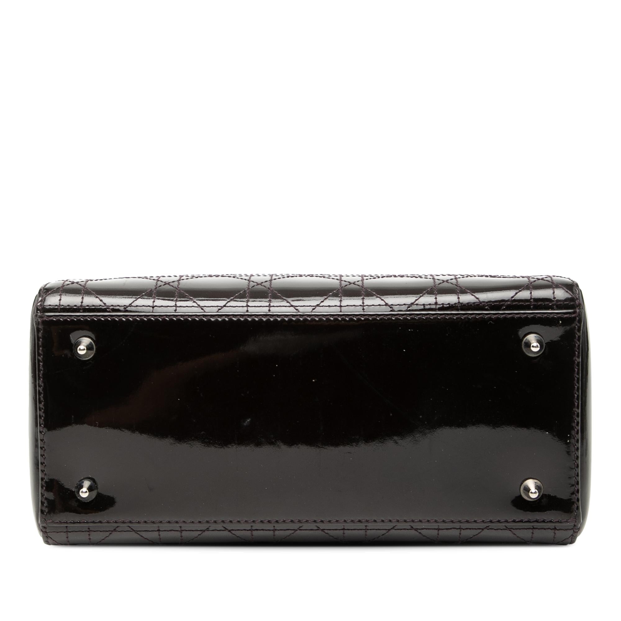Dior Medium Patent Cannage Stitched Lady Dior