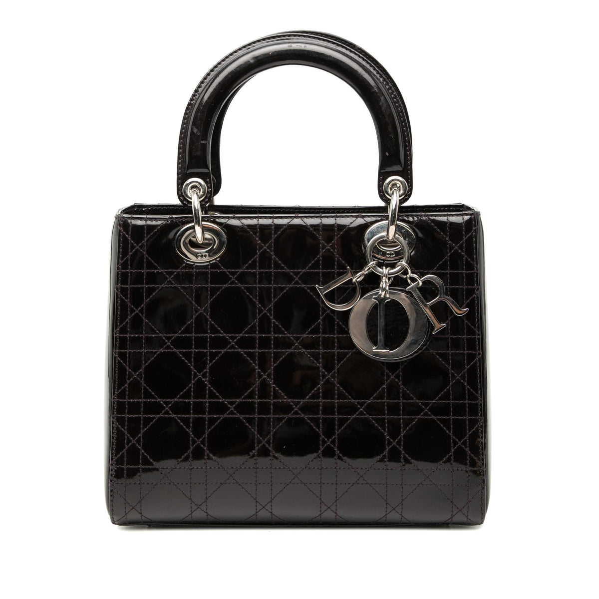 Dior Medium Patent Cannage Stitched Lady Dior