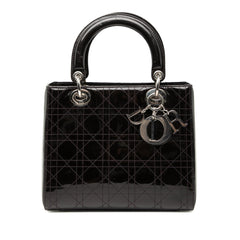 Dior Medium Patent Cannage Stitched Lady Dior