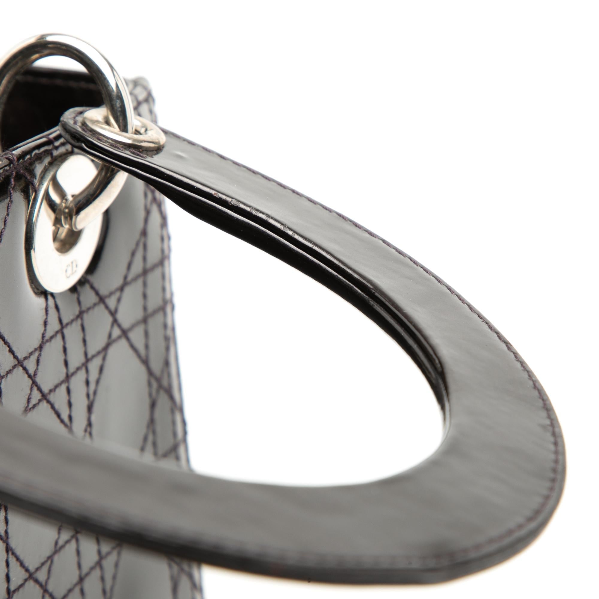 Dior Medium Patent Cannage Stitched Lady Dior