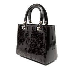 Dior Medium Patent Cannage Stitched Lady Dior