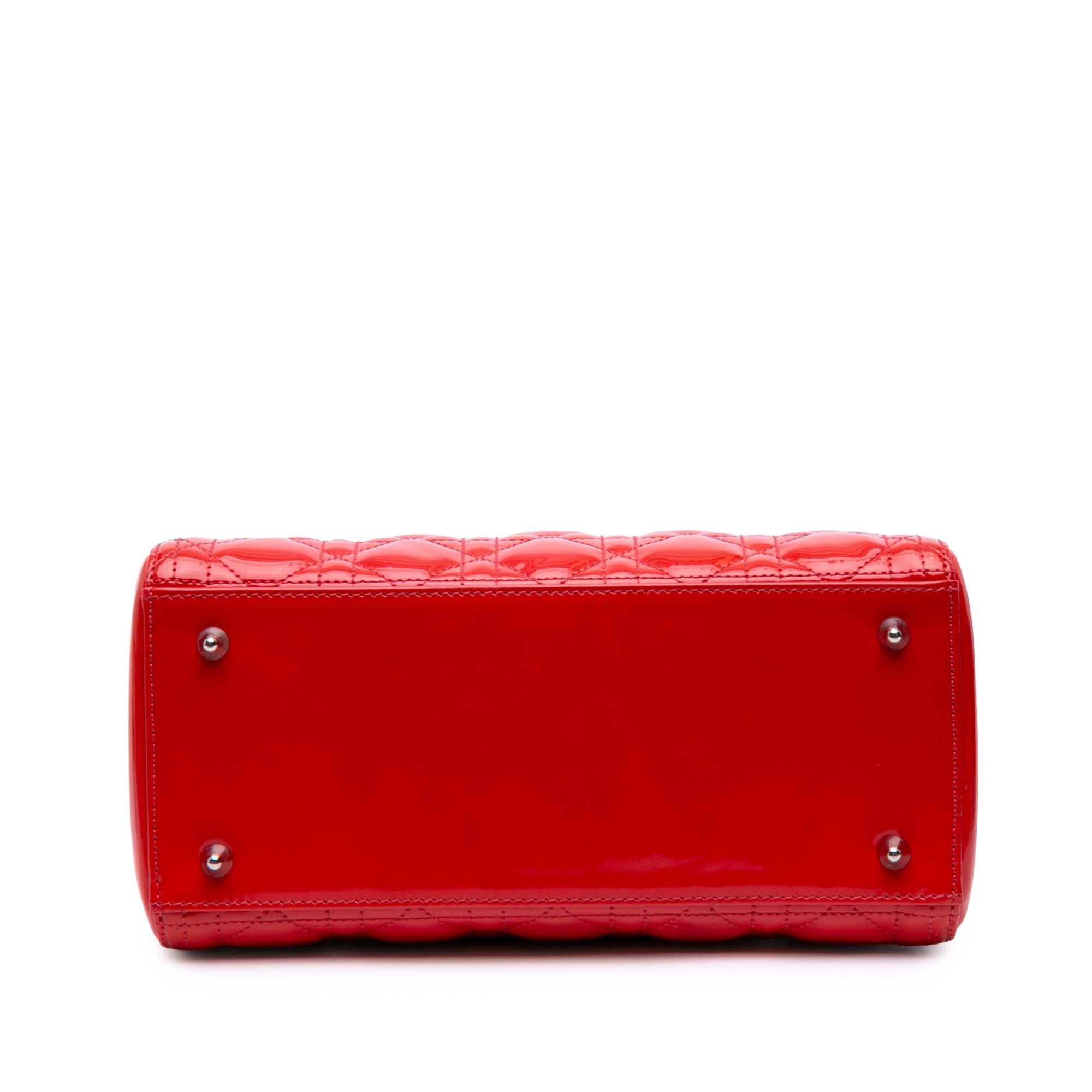 Dior Medium Patent Cannage Whipstitch Lady Dior