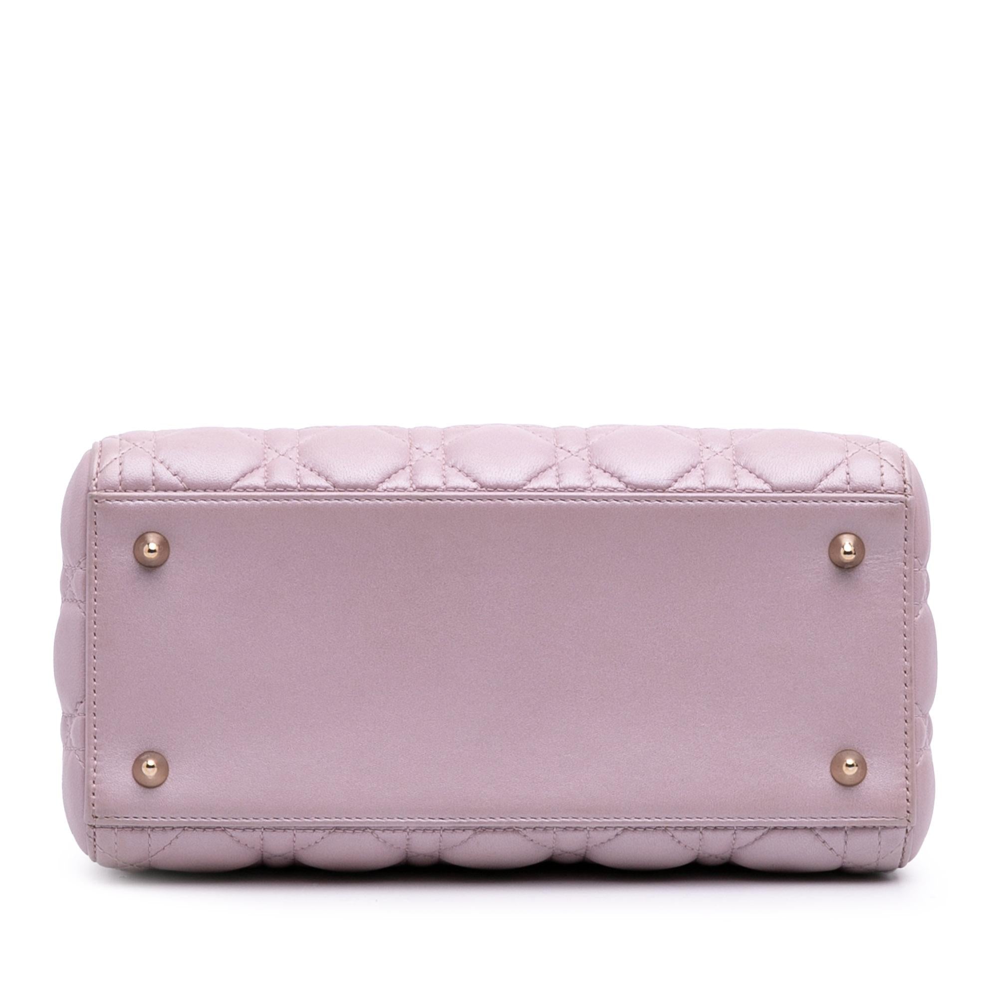 Dior Medium Pearlescent Lambskin Cannage Lady Dior