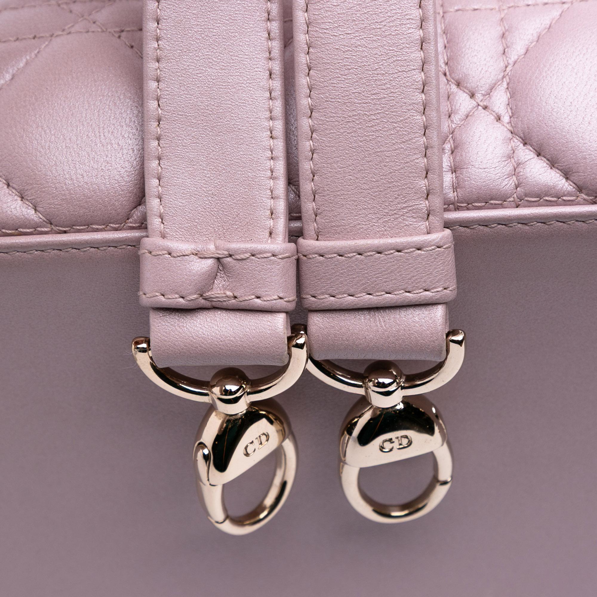 Dior Medium Pearlescent Lambskin Cannage Lady Dior