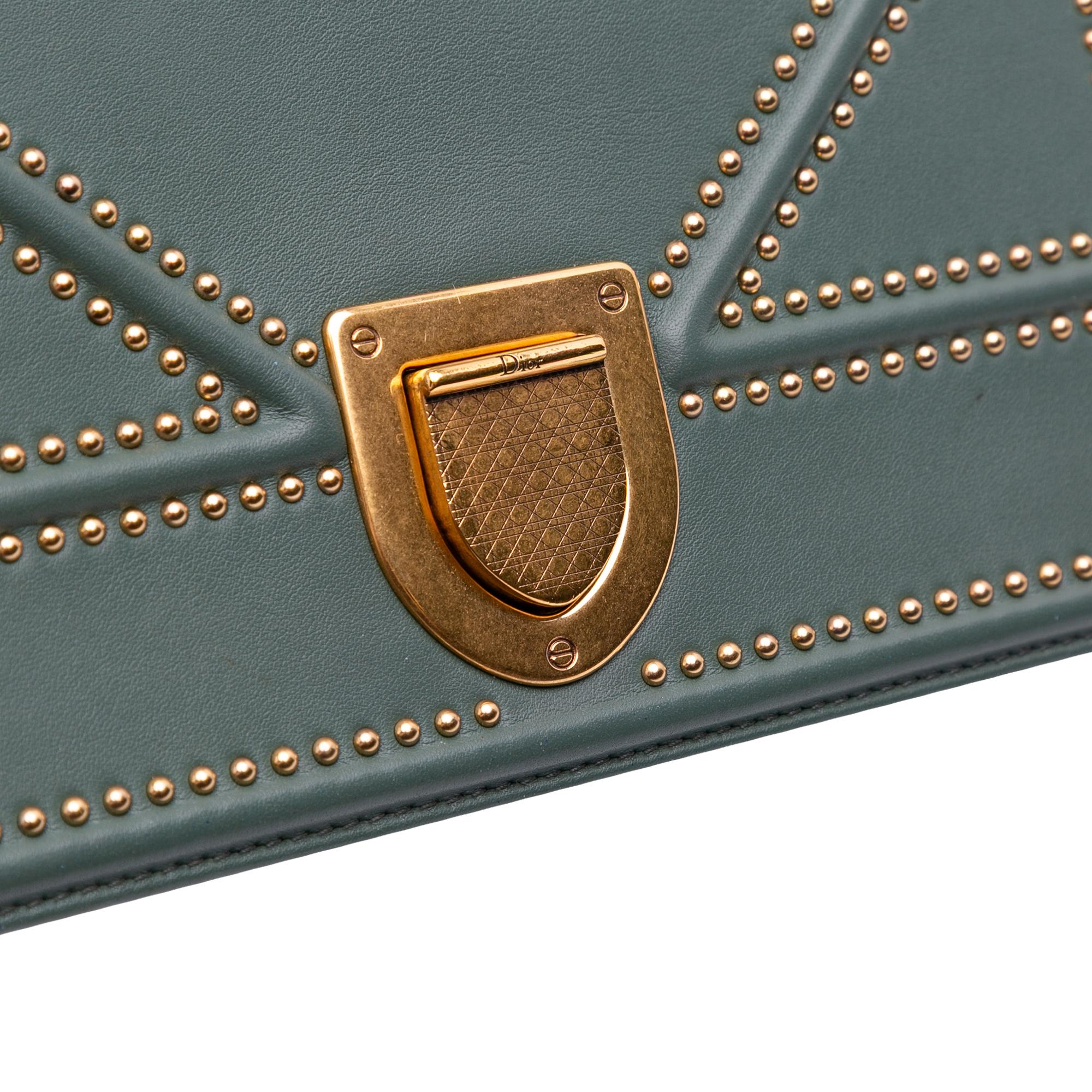 Dior Medium Studded Lambskin Diorama Flap