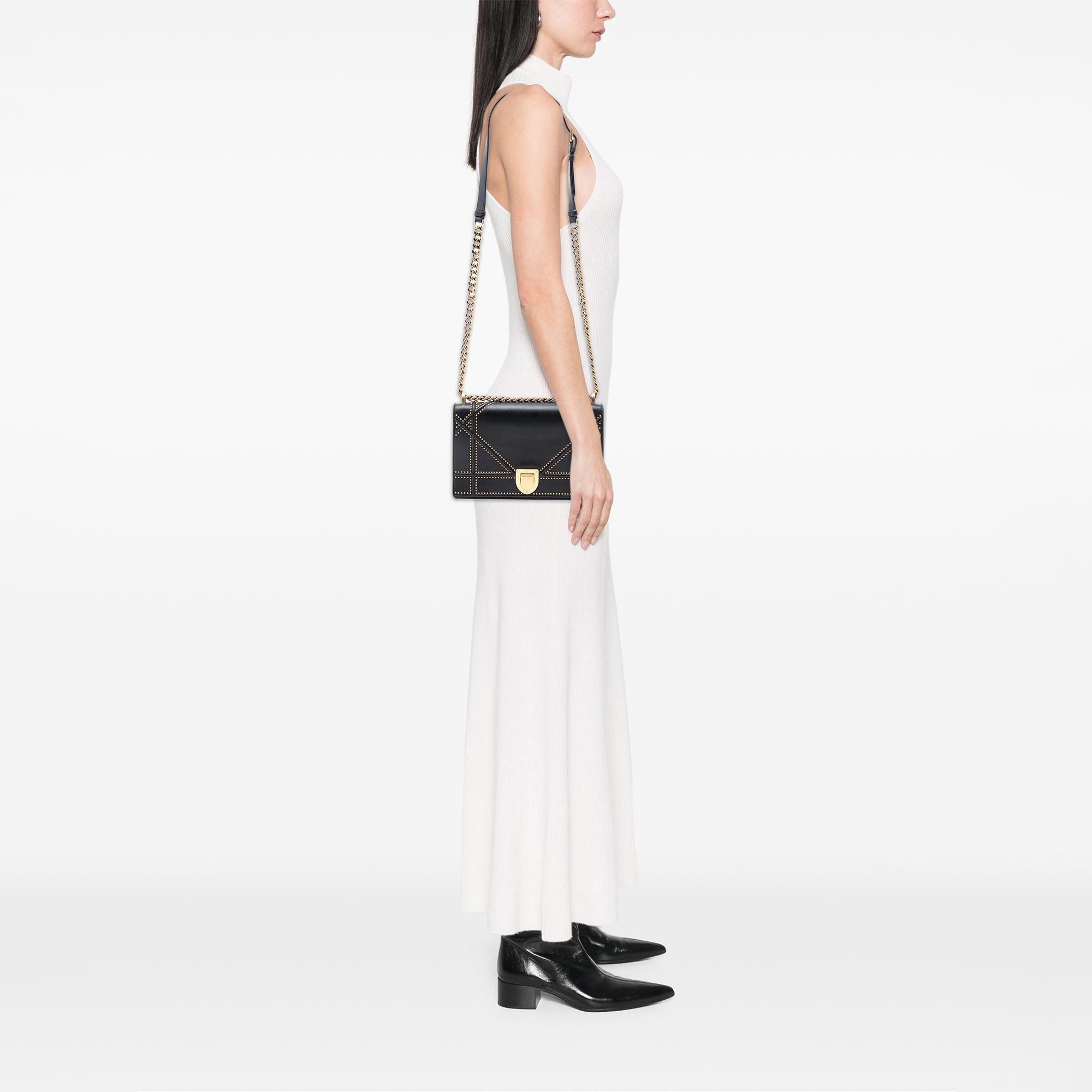 Dior Medium Studded Lambskin Diorama Flap