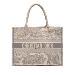 Dior Medium Toile de Jouy Reverse Embroidered Canvas Book Tote
