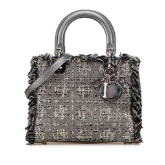 Dior Medium Tweed Cannage Fringe Lady Dior