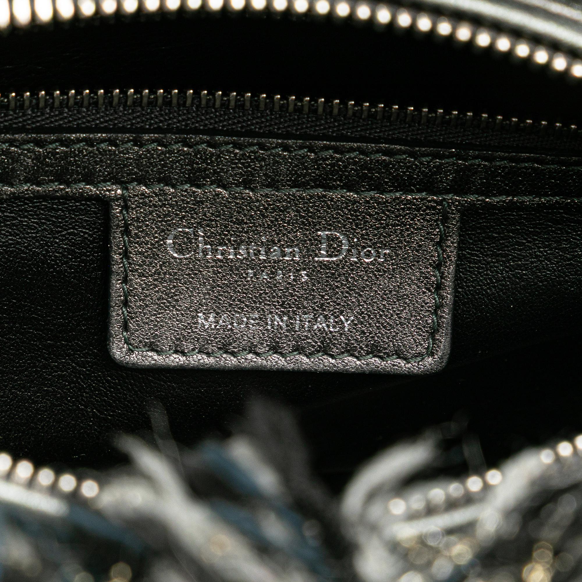 Dior Medium Tweed Cannage Fringe Lady Dior