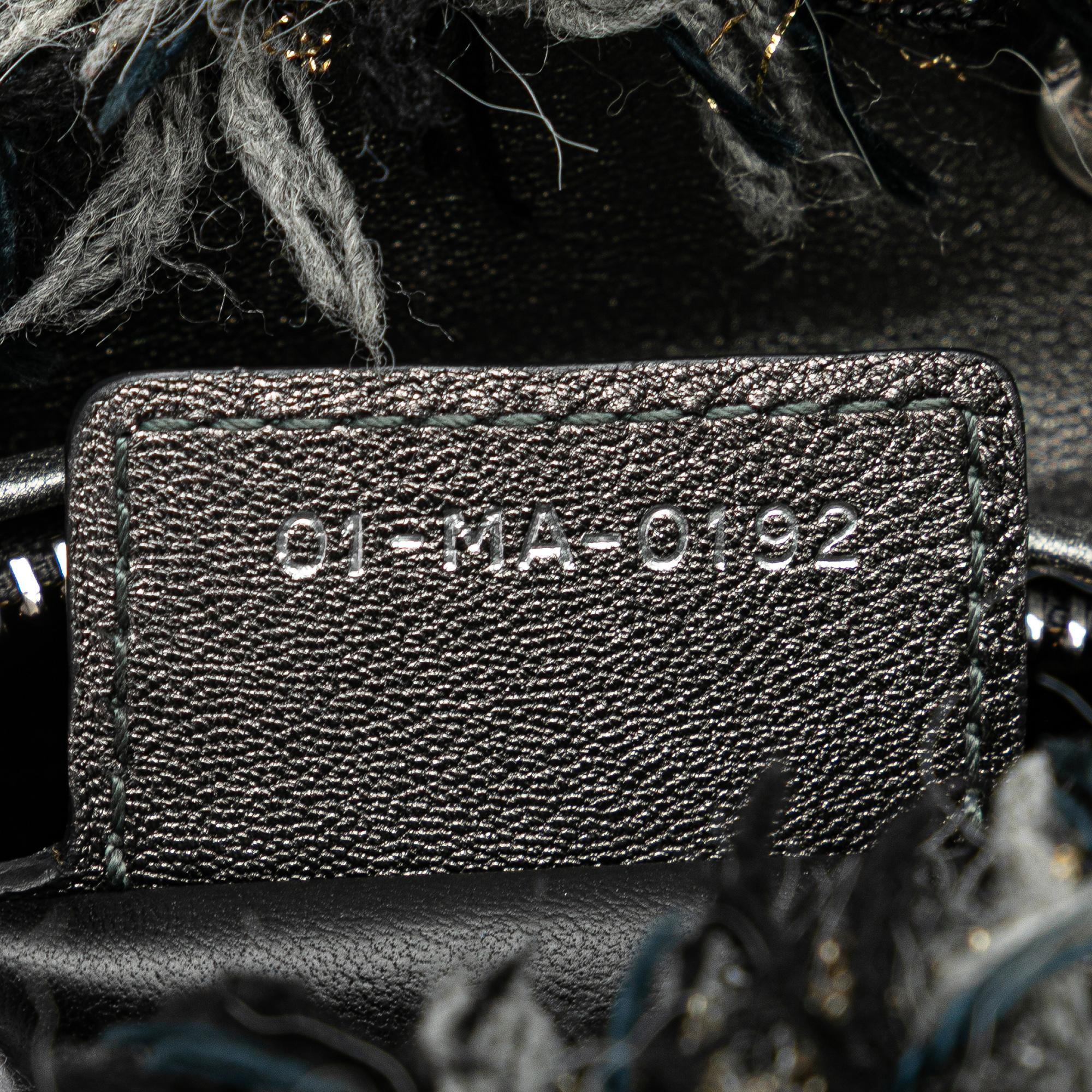 Dior Medium Tweed Cannage Fringe Lady Dior