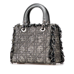 Dior Medium Tweed Cannage Fringe Lady Dior