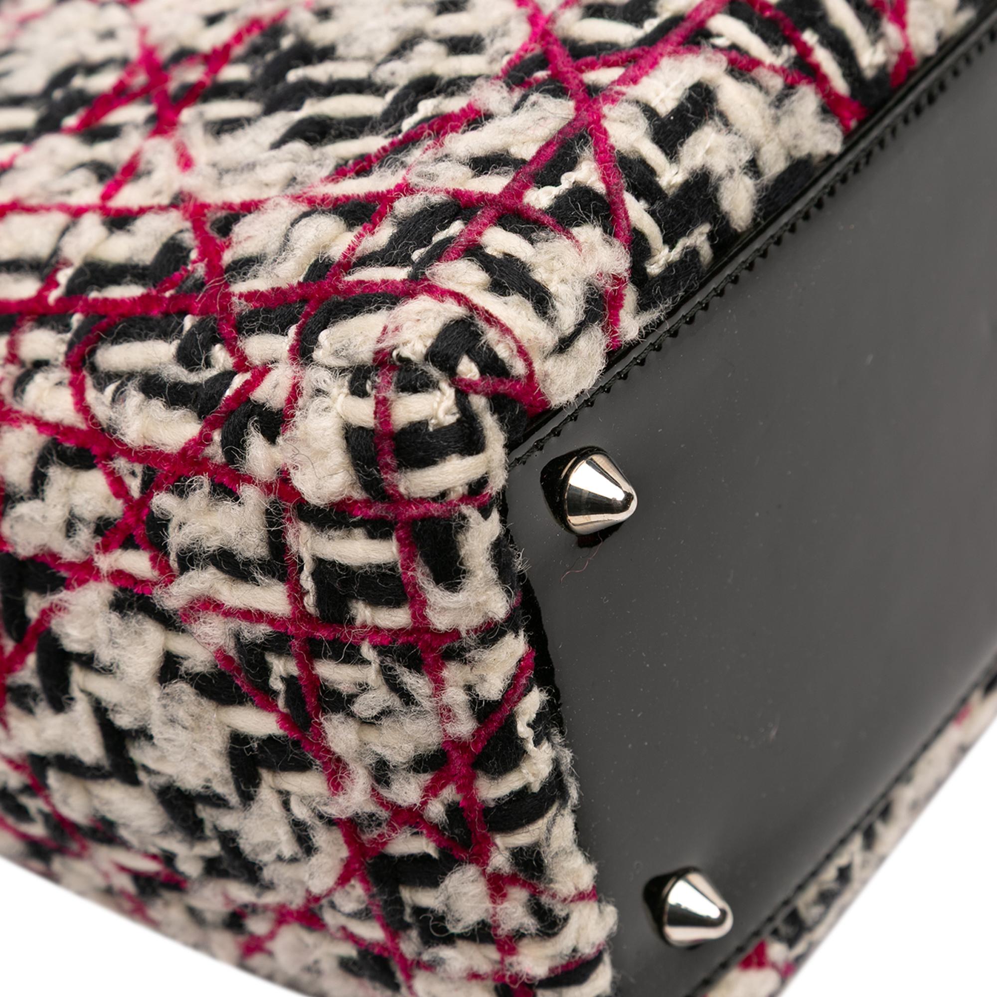 Dior Medium Tweed Cannage Fringe Lady Dior