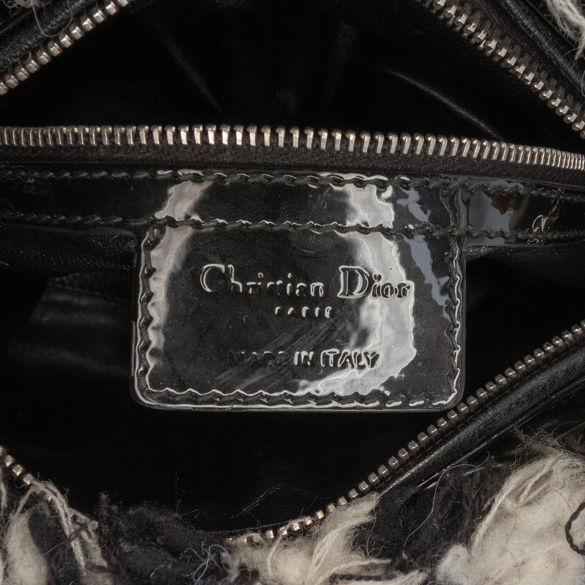 Dior Medium Tweed Cannage Fringe Lady Dior