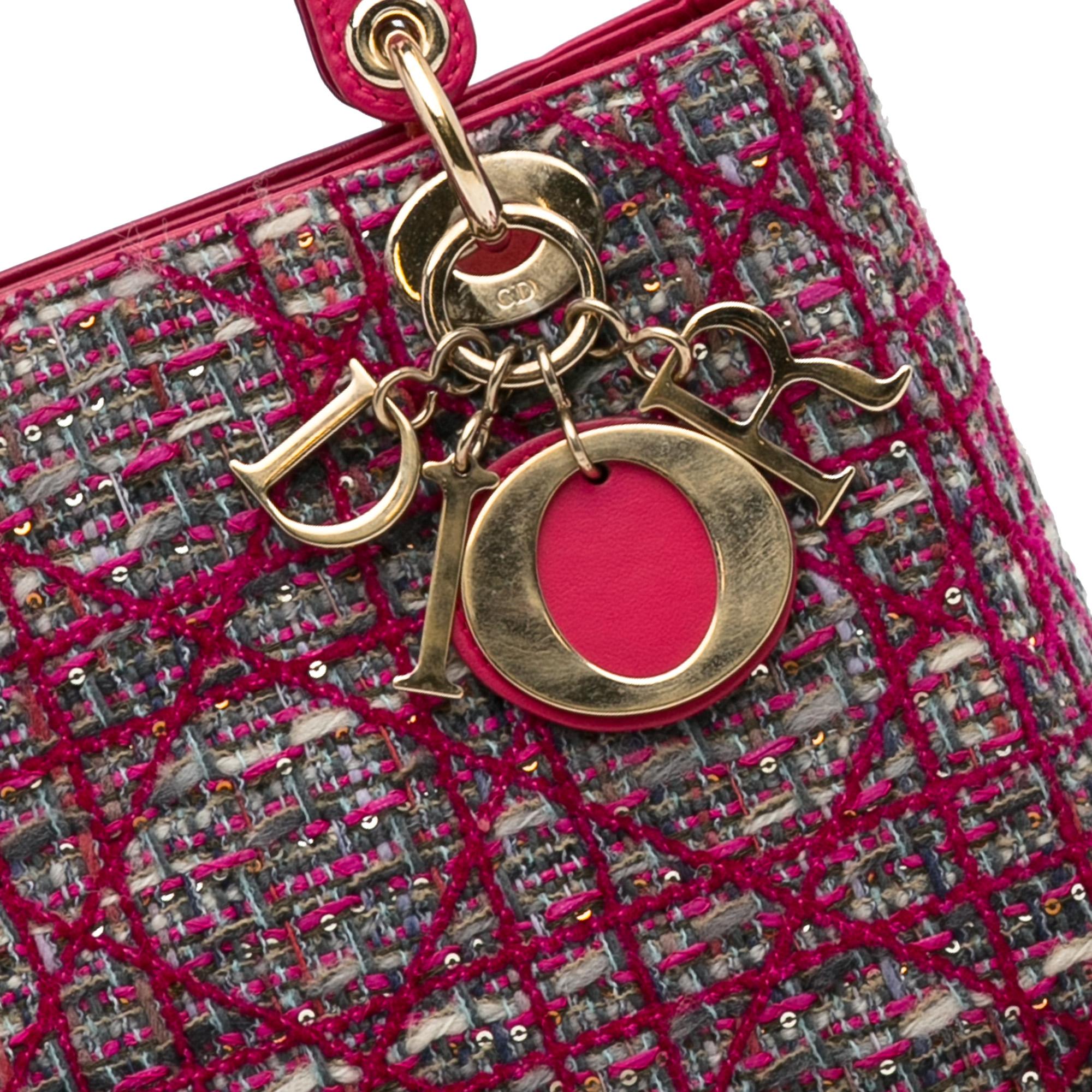 Dior Medium Tweed Macrocannage Lady Dior