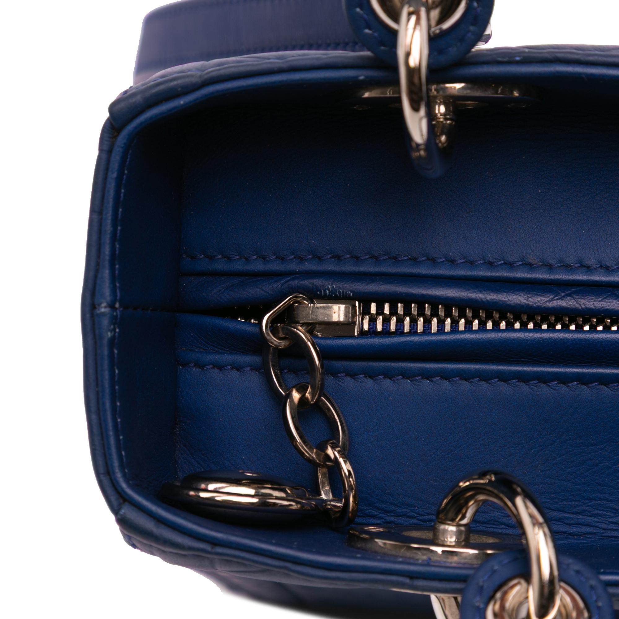 Dior Medium Ultra Matte Calfskin Embossed Cannage Lady Dior