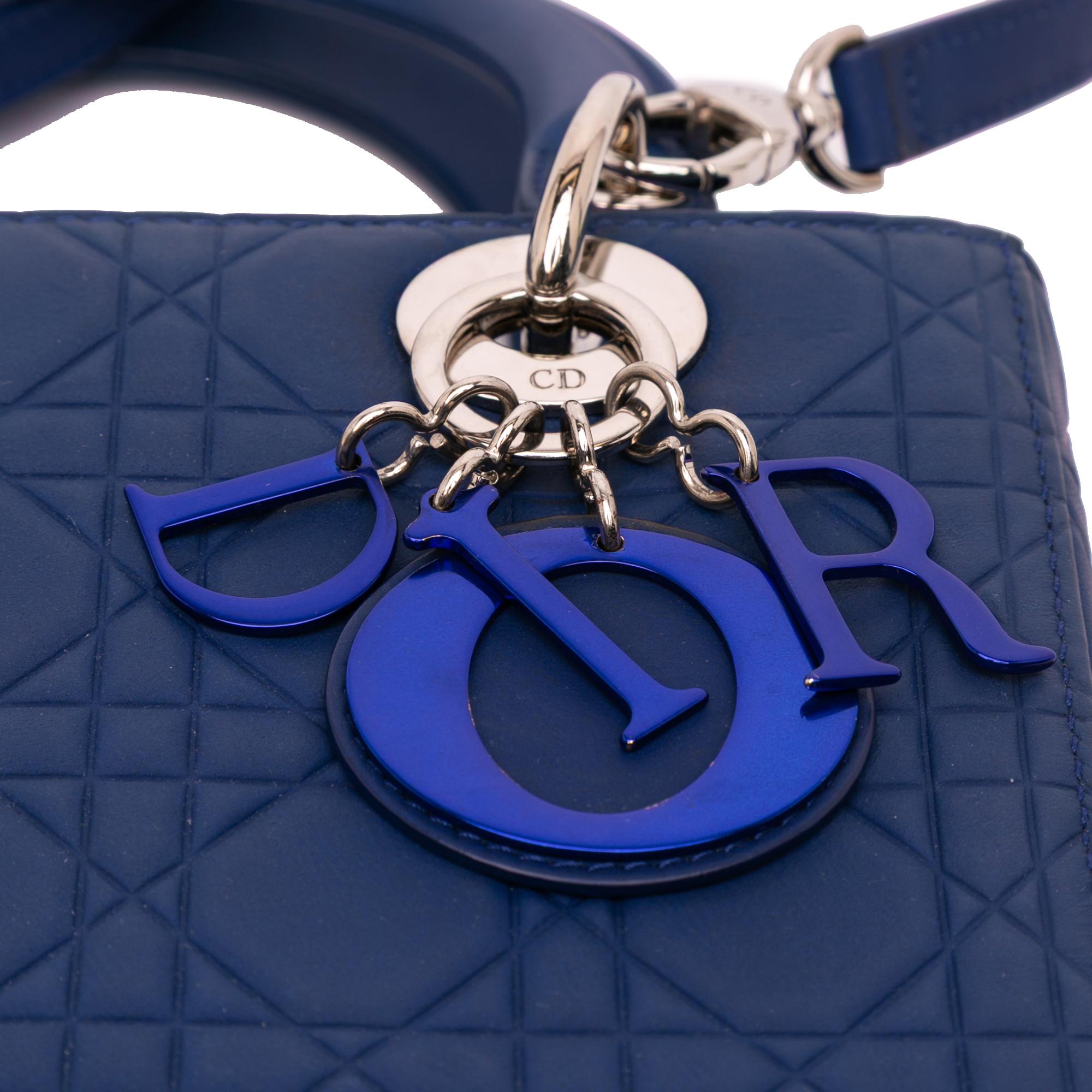 Dior Medium Ultra Matte Calfskin Embossed Cannage Lady Dior