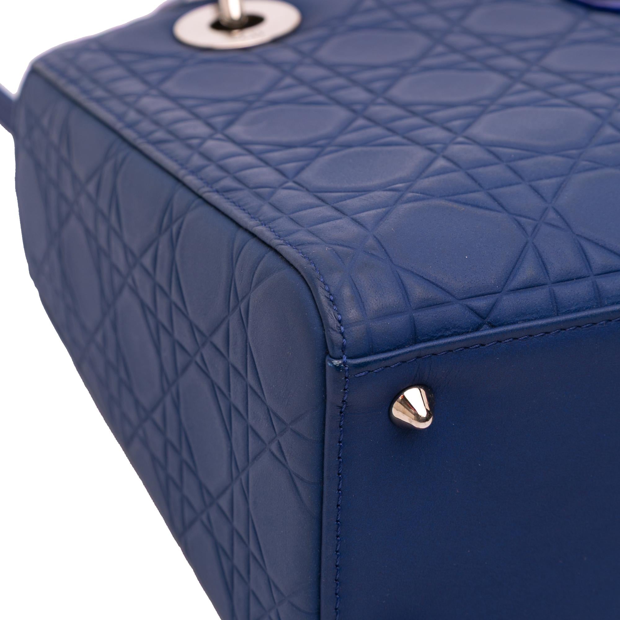 Dior Medium Ultra Matte Calfskin Embossed Cannage Lady Dior