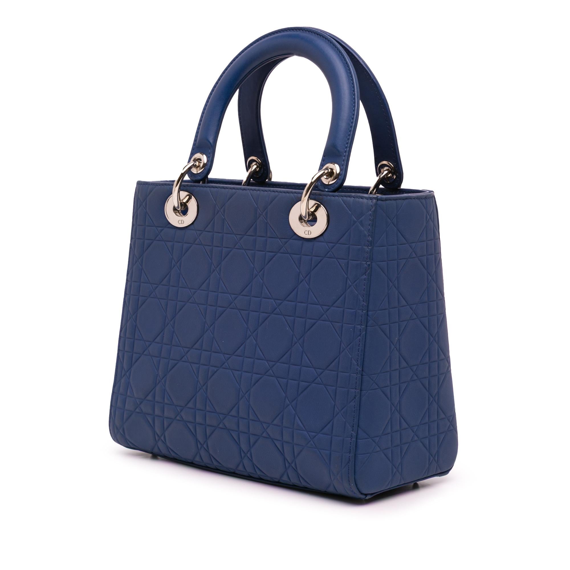 Dior Medium Ultra Matte Calfskin Embossed Cannage Lady Dior
