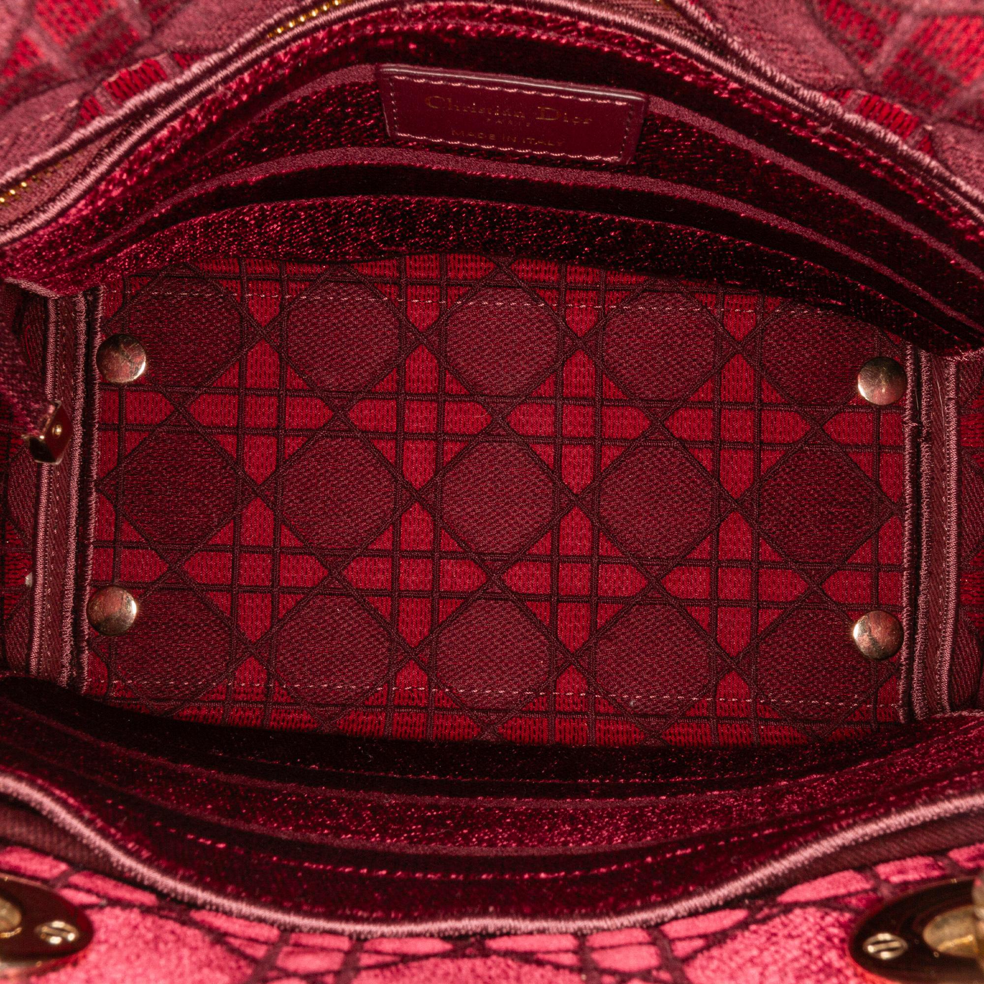 Dior Medium Velvet Cannage Lady D Lite